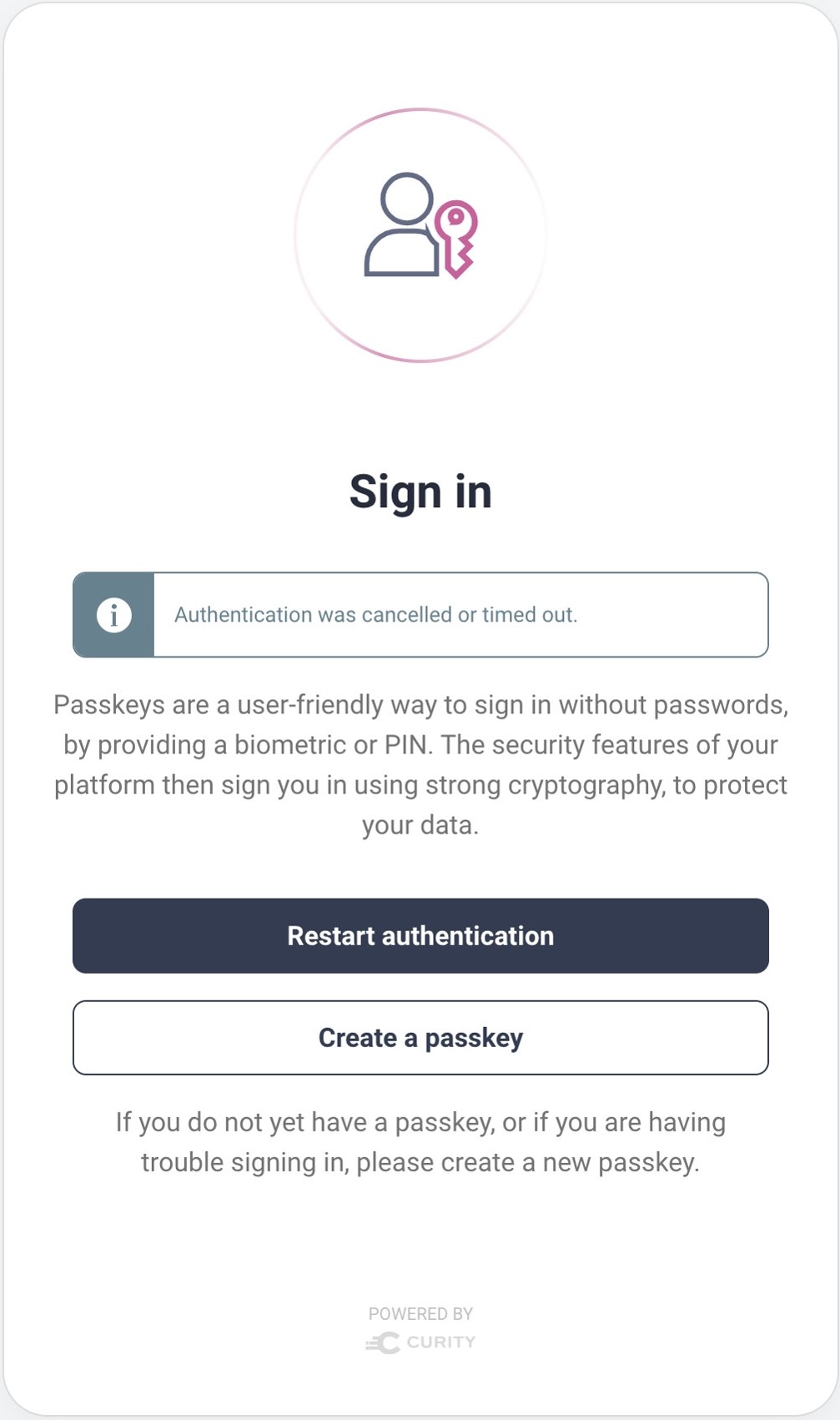 Passkeys Recovery Hint