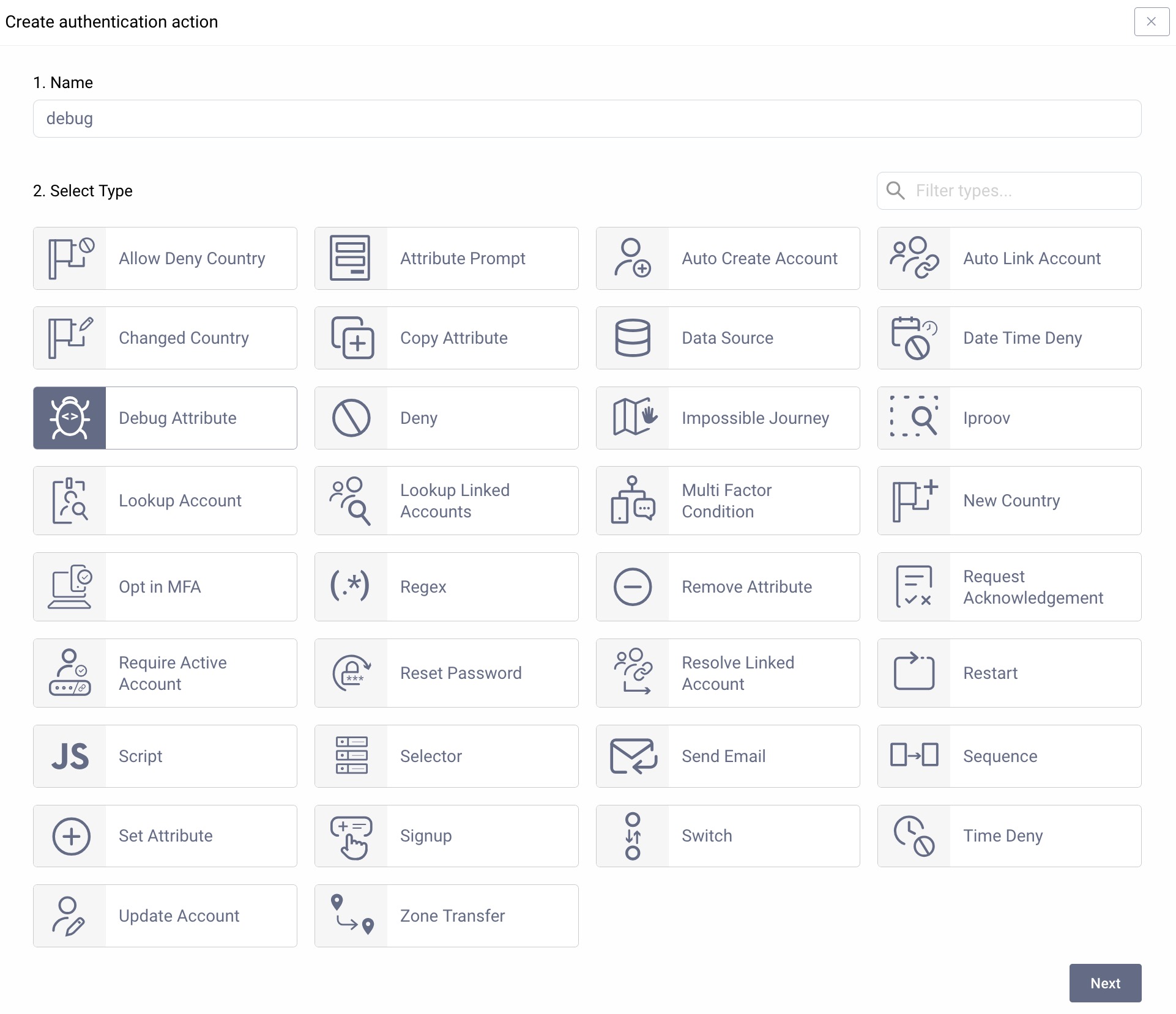 Create Debug Attribute Action Create Debug Attribute Action