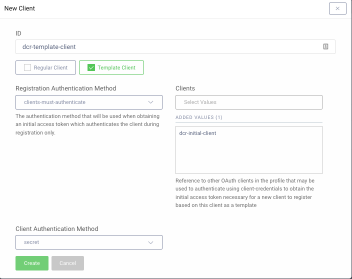 DCR Template Client