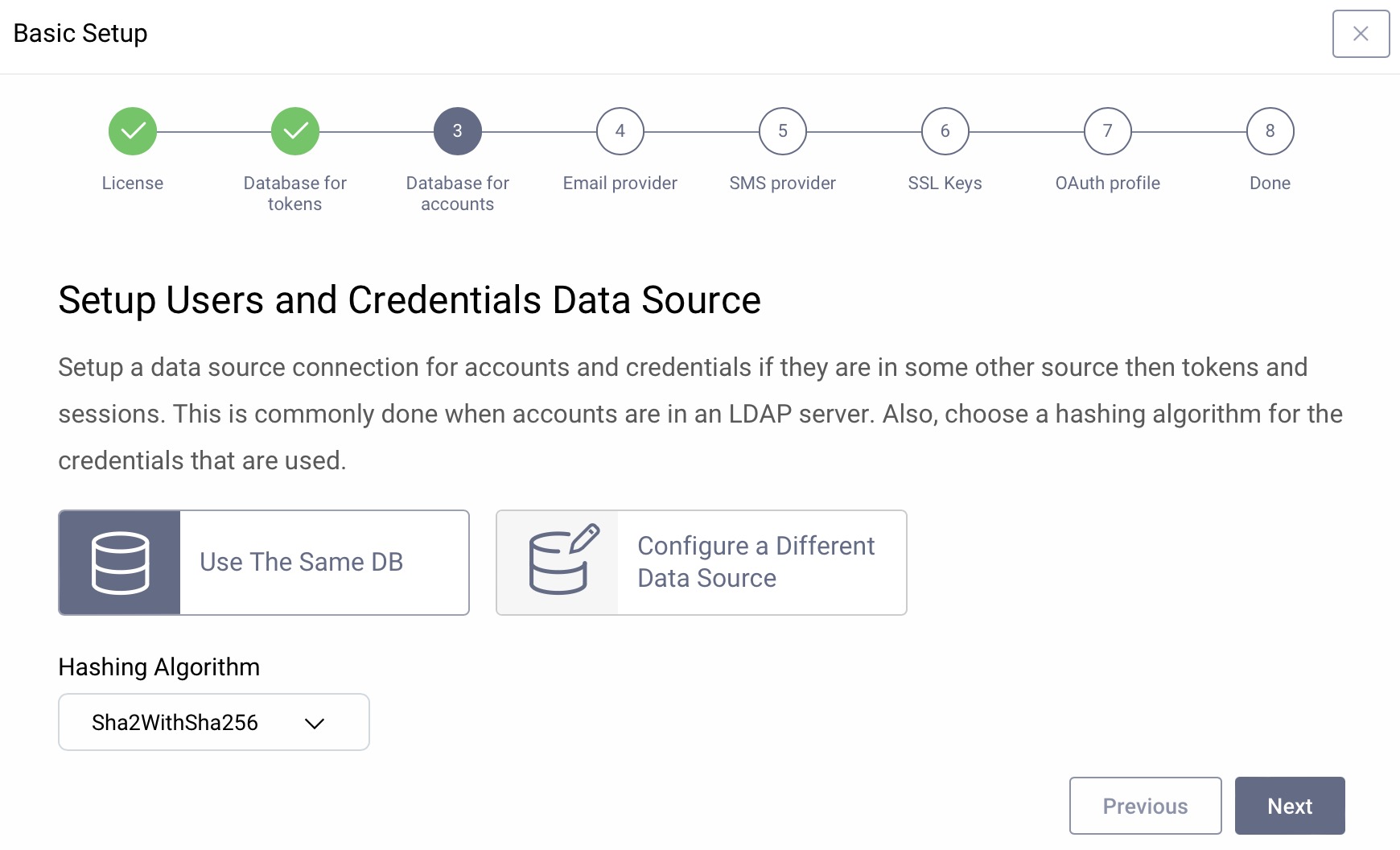 User Database Setup
