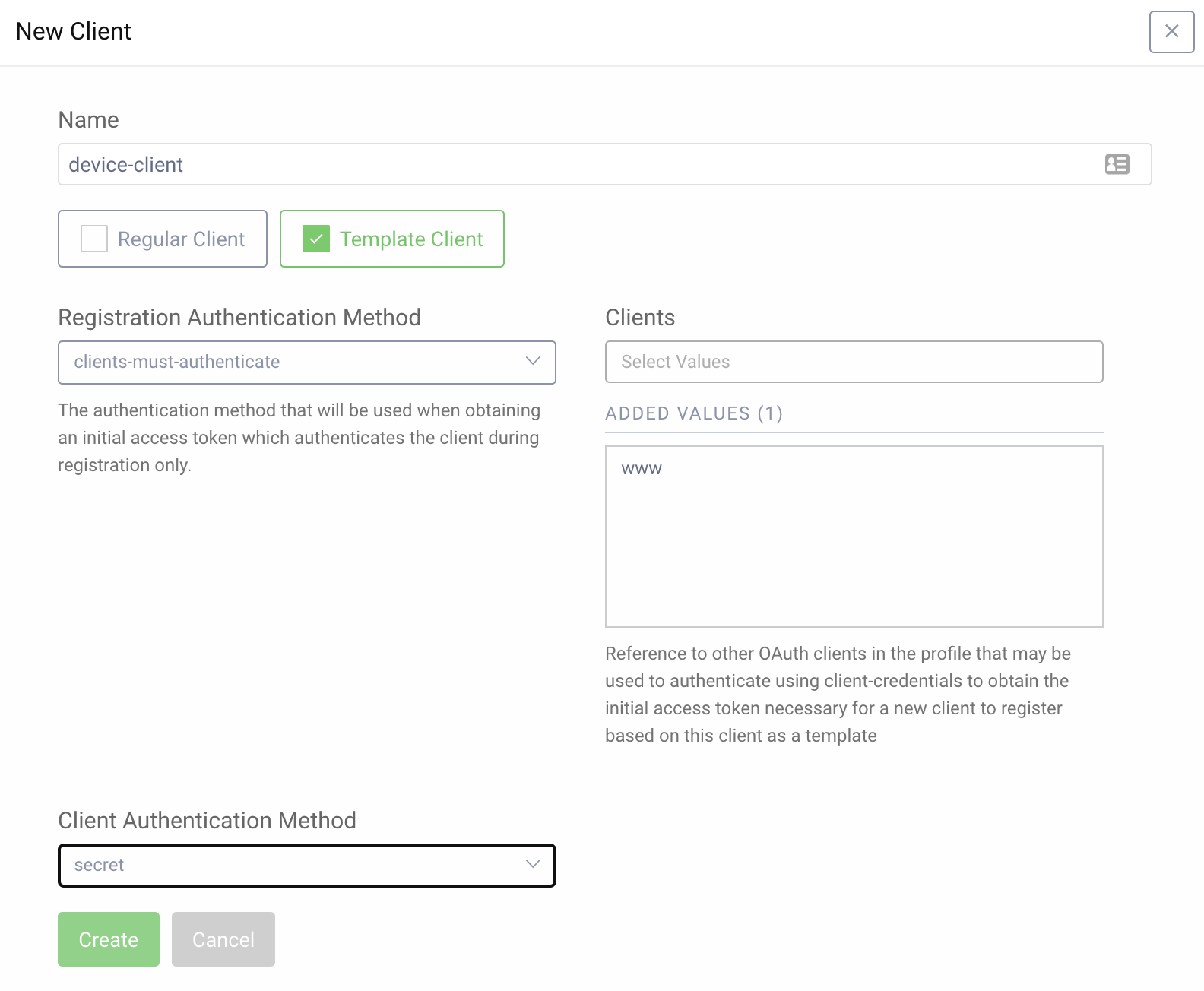 Create DCR client