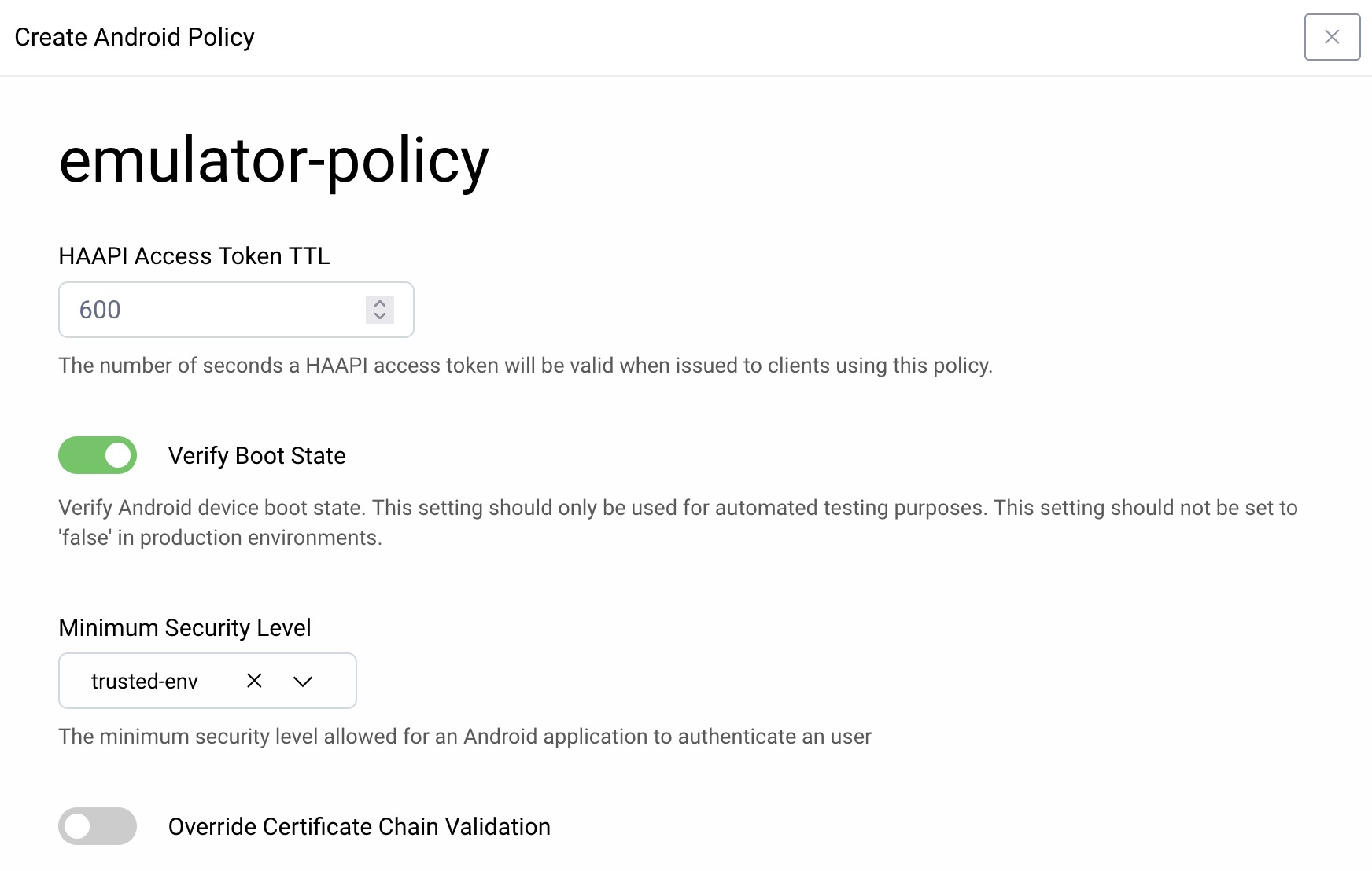 Attestation Policy