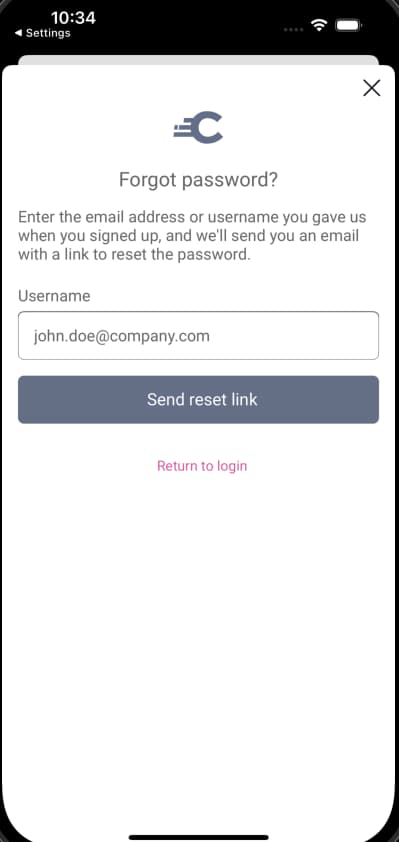 Forgot Password iOS