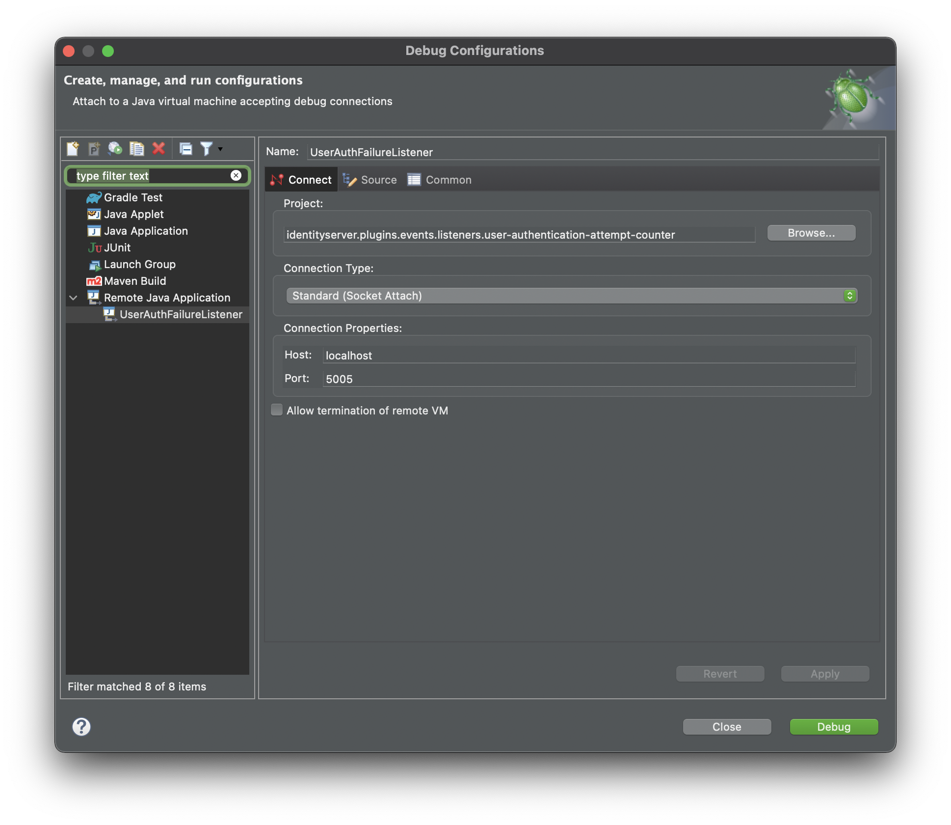 Eclipse Debug Configuration